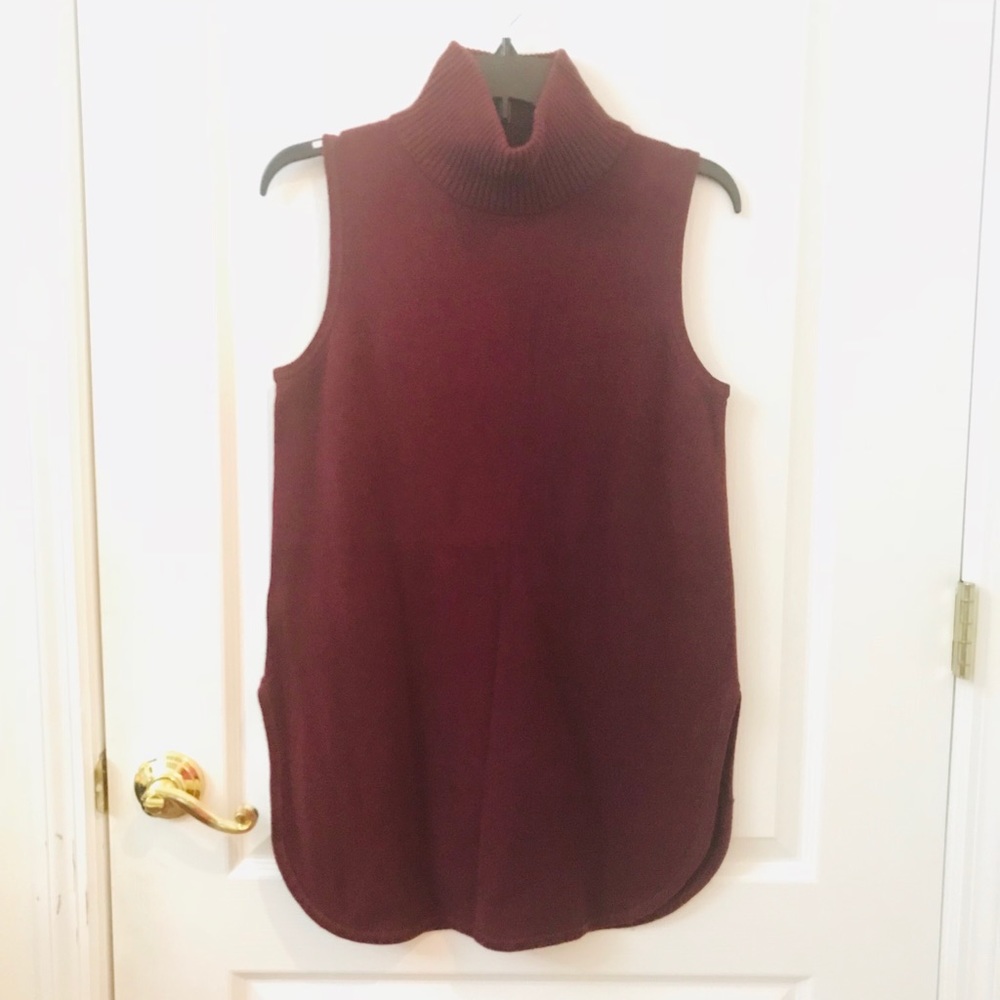 Ann Taylor Burgundy turtle neck blouse.